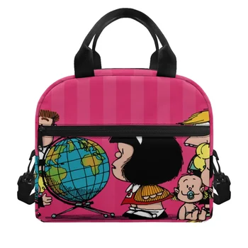  Чанти за пикник и обяд FORUDESIGNS за работа Mafalda Design, изолирано чанта за обяд в джоб, чанта-хладилник, дамски термална холщовая кутия за обяд