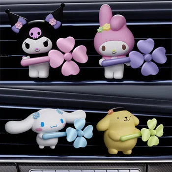  Сладък автоаксесоари Sanrio за Ароматерапия Kuromi Kawaii Аниме Климатик отдушник Авто Аромат Украса за кола Играчки Подарък за момичета