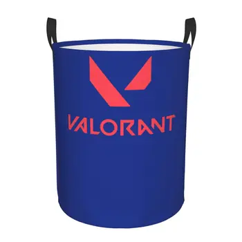  Кошница за дрехи с логото на Game Valorant, Голяма кошница за съхранение на дрехи, организатор на играчки за момчета и момичета