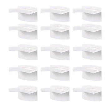  Самозалепващи стенни куки за шапки (15 бр.) - Минималистичен дизайн, закачалки за шапки, без пробиване, издръжлив закачалки за шапки, бял