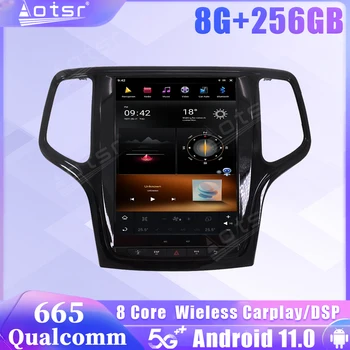  Автомагнитола Android 11 в стила на Тесла за Jeep Grand Cherokee 2014 2015 2016 2017 2018 Мултимедиен плейър GPS Carplay Стерео главното устройство