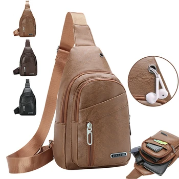  Нова нагрудная чанта от естествена кожа, мъжка чанта през рамо, бизнес черна нагрудная чанта, ежедневни чанти-прашка, Мъжки чанти-месинджър през рамо