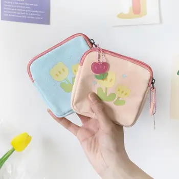  Корейски чантата си за сладки момичета, Пролет-лято, Просто чантата-лале, Женствена чанта за съхранение на хигиенни кърпички, студентски лесна чанта за подробности