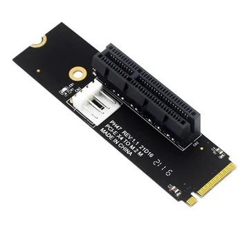  2X NGFF M. 2 ЗА PCI-E 4X Странично Card M2 M Ключ Към Адаптер Pcie X4 С Led Индикатор SATA Power Странично За Майнинга Биткоинов