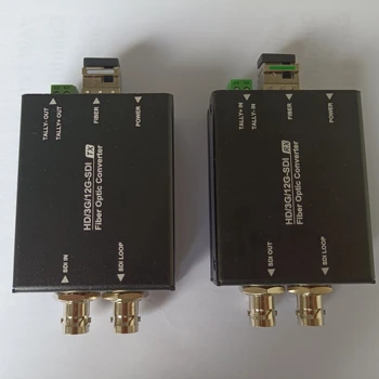  Мини-конвертор на видео 12G-SDI в оптични влакна с Обратен сигнал RS485