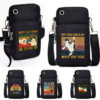 Дамски малка чанта през рамо дамски чанти и калъфи за мобилни телефони, мини-портфейл, чанта-месинджър през рамо, на най-добрата женска чанта за мама-котка, женска чанта.
