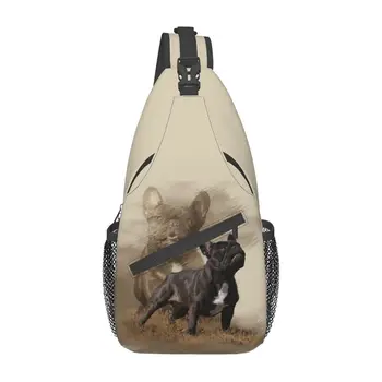  Персонални готина чанта-прашка за френски булдог за мъже, модерен раница за домашни кучета през рамо, раница за пътуване, походный раница