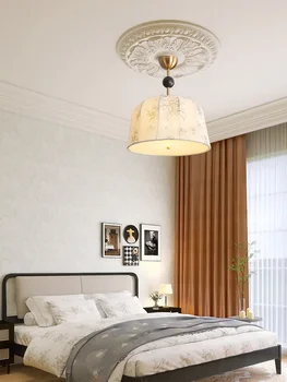 Тавана лампа в стил ретро за спалня от масивно дърво, Романтична и уютна средновековна хол Наньян, лампа, за да се учат, Подвесная лампа от плат, изработена ръчно