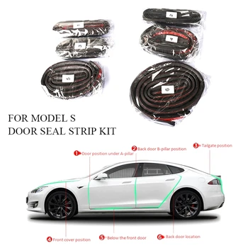  Комплект гарнитури за уплътняване на врати на автомобила Звукоизоляционная полагане на оборудване запечатване уплътнение от атмосферни влияния Комплект за намаляване на шума от вятъра за авточасти Tesla Model S 2016-2022 година.