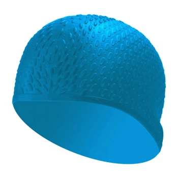  Силикон водоустойчив шапки за плуване Предпазват ушите, дълга коса, спортен шапка за басейна, шапка за плуване Свободен размер за мъже и жени
