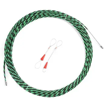  5-30 М 5 мм Зелено Безделник Устройство От Фибростъкло Електрически Кабел Бутане Плъзгачи Въздуховод Змии Риба Лента Тел + два Обтягане на Кабела