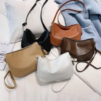  Дамски обикновена чанта-незабавни посланици от изкуствена кожа, чанта през рамо, чанта под мишниците, чанта през рамо