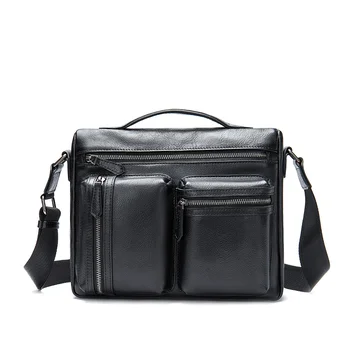  Мъжка чанта през рамо от естествена кожа, ретро раница през рамо, ежедневни модерна чанта, пътни чанти и калъфи за Ipad, мъжки подарък