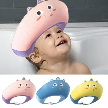  Детска шапка за душ за Защита на ушите Защитен Шампоан за душ Защита от къпане Мека шапка Шапка Детска шапка за плуване Детска шапка за душ
