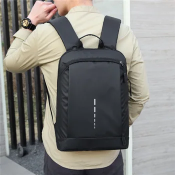  Мъжки водоустойчив раница, ультралегкая черна чанта-за награда, мъжки стилен раница за 15,6 инча лаптоп