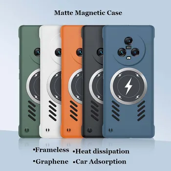  Бескаркасный почтителен топлина магнитен калъф за PC Honor Magic 5 4 3 Pro Lite със защита от безжичното зареждане Magsafing Shell Cover Protector