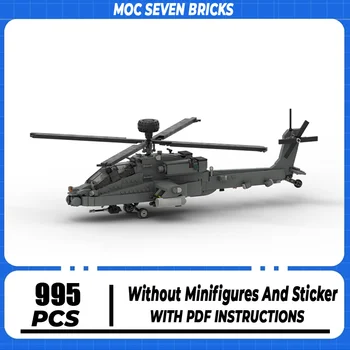  Градивните елементи на Moc военната серия Boeing AH-64, модел на хеликоптер APACHE, Технологични тухли, Играчки-самолети 