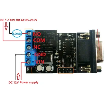  1 Бр DC 12V PC COM DB9 RS232 Сериен Порт Релейни Забавяне на ARM MCU UART Дистанционно Управление на Разпределителните Такса