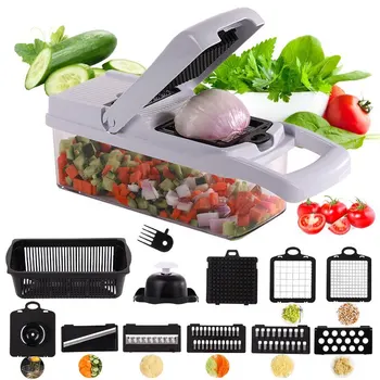  Многофункционален кухненски робот за нарязване на зеленчуци и плодове, многофункционална и удобна машина за рязане на зеленчуци, Кухненски