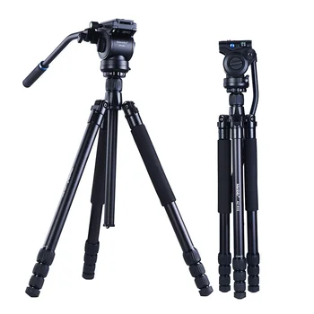 Мъжки Професионална стойка за камера от алуминиева сплав, статив с течна глава за видео, Статив за цифров огледално-рефлексен фотоапарат