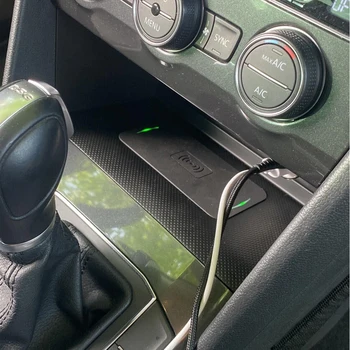  Автомобилното безжично зарядно устройство с мощност 15 W За VW Tiguan MK2 Allspace Tharu 2017-2021 зарядно устройство ще захранване на площадка за телефон QI fast charge притежателя на мобилен телефон аксесоари