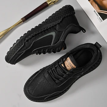  Модни нови мъжки туристически обувки Висококачествени ежедневни обувки, Мъжки спортни обувки Oxfords на стъпалото на ръчно изработени Безплатна доставка