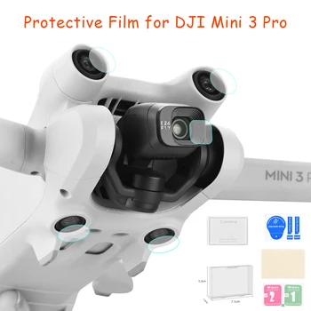  Защитно фолио за обектива на дрона DJI Mini Pro 3 е с датчик за преглед от закалено стъкло, защита на обектива на фотоапарата от надраскване, аксесоари за защита на екрана