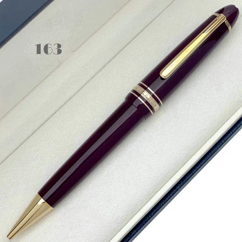  Висококачествена 163 Луксозна Бордовая/ Черна Класическа Химикалка Писалка с писалка базирани на Ролка Office School MB с Пореден Номер XY2006108