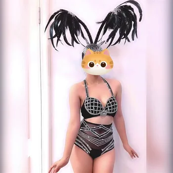 Нов костюм за изяви на певицата в нощен клуб, рокля за бар, обещаващ мрежест секси шапки с пера, бикини за шоу денс екипа на ГОГО