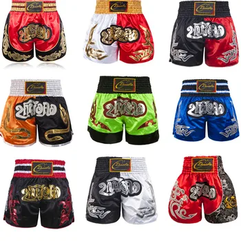  Спортни къси панталони за бойци, панталони за тайландски бокс, костюм за бокс и Тина, боксови шорти за практикуване на бокс и Тина на открито