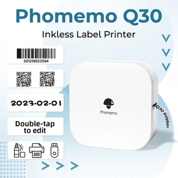  Безжичен принтер за Етикети Phomemo Q30 Ръчно Принтер Джобен Термоэтикеточный Стикер Книжен Стикер-Маркер, Подобен на Niimbot D110