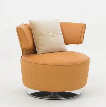  Единична разтегателен Nordic Leisure Жълт цвят, модерен шезлонг за дневна, луксозен мързелив стол от неръждаема стомана