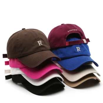  2023 Модни дамски реколта памучен шапка с бродирани букви, Градинска мъжки солнцезащитная шапка, бейзболна шапка