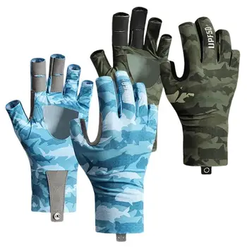  Ръкавици Със Защита От Uv Мъжки Велосипедни Ръкавици Дишащи против хлъзгане Полупальцевые UPF50 Ice Silk Слънчеви Ръкавици За Гребане