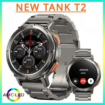  Нови Оригинални Умен часовник TANK T2 Ultra за Мъже, Часовници AMOLED ОРБ, Умни часовници с Bluetooth-разговори, Електронни Мъжки Умен Часовник 2024