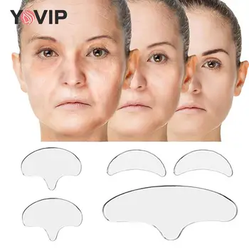  Помощ за лифтинг на лицето на кожата срещу стареене, Множество силиконов стикер за премахване на бръчки, тампон на лицето, челото, шията за жени