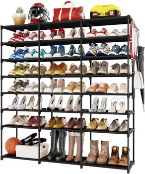  Органайзер за обувки Kitsure - 8-ярусная Голяма рафт за обувки в гардероба побира до 48 Чифта обувки, Многофункционална рафт за обувки с