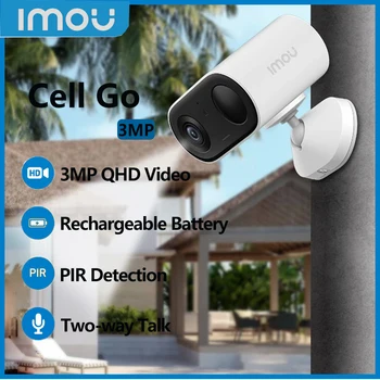  Imou Wifi камера Cell Go 3-мегапикселова камера, Акумулаторна батерия PIR Монитор за откриване на движение, IR Нощен версия на Защита на сигурността на Наблюдение