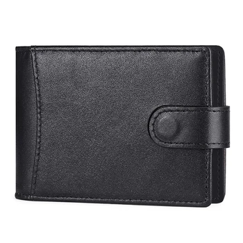  Мъжки кратък чантата с подвижни държач за кредитни карти, тънки портфейли от изкуствена кожа с двоен калъф за карти, пари клип 517D