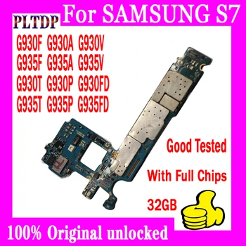  Напълно Разблокированная Табела За Samsung Galaxy S7 G935F G935FD G930F G930FD G930V T A U P дънна Платка 32 GB 100% Оригинална дънната Платка