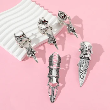  Индивидуални дамски пръстени, черепа на дракона, Скелет Кобри, модни амулети, украса за мъжките пръсти в готически стил за подаръци за Хелоуин