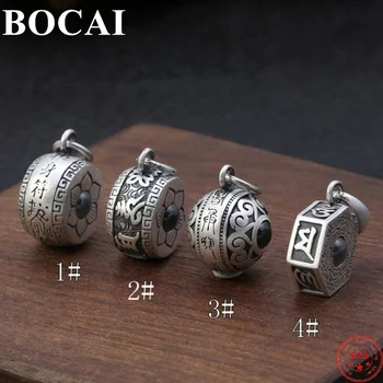  Висулки от сребро BOCAI S925 за жени и мъже, е нова мода, Нано-микрогравировка, Шестисложная мантрата на Авалокитешвара
