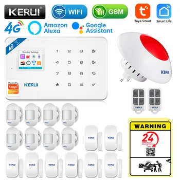  KERUI W184 Sasha Security Protection Умен дом GSM, 4G, WIFI Аларма Комплект анти-кражба аларма Сензор 6 езици Гараж