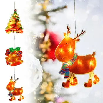  Led Коледни светлини, Висящи лампа на прозореца, Приказни светлини, Забавни Коледни Декорации, Led украса за дома