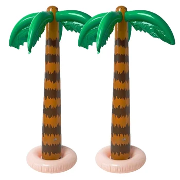 2 елемента Надуваема Палма Голям Размер Кокосова Палма на Плажа Басейн за Декорация на Партита Балон Дърво Подпори