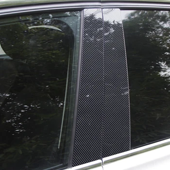  8шт автомобилни стойки от въглеродни влакна за Volkswagen Touran 1T 2004-2014 2015, стикери за украса на врати и прозорци, Автостайлинг