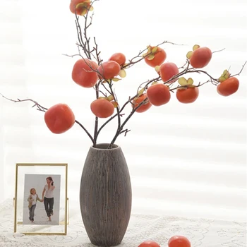  Есенни изкуствени клони Дръжка с дължина 90 см, плодове за фотосесия, Домашни сватбена украса, Ваза, аксесоари, изкуствени цветя, от стиропор