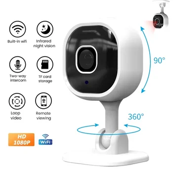  Място на сигурността в помещение с Wi-Fi 1080P IP камера дома за сигурност Помещение 360 AI Откриване на лице Камерата на детския телефон PTZ камера за нощно виждане
