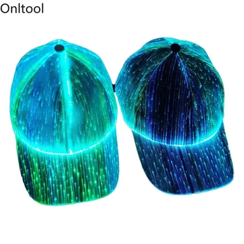  Led оптична шапка с 7 цветове, светещи и бейзболни шапки EDC, USB зареждане, светещи шапки Performance Led Cap