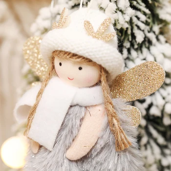 Коледна Украса Нов Цилиндър Оленьи Рога Момиче Висулка Творчески Нов Ангел Висулка, Висулка Коледен Подарък На Скъпа Кукла За Подарък